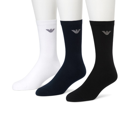 Emporio Armani Herren-Socken, bequeme Baumwolle, 3er-Pack