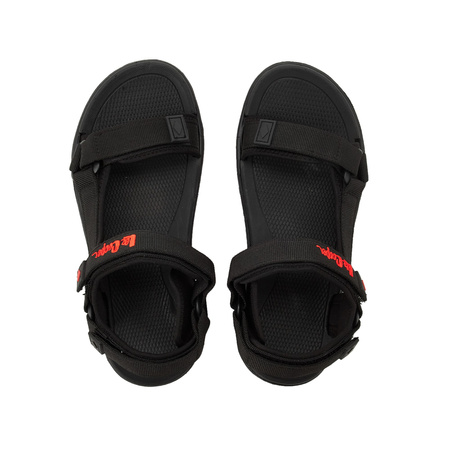 Lee Cooper Damen-Sandalen mit Klettverschluss für den Sommer und den Strand, leicht, schwarz