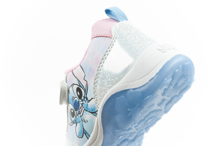 Leomil Kinder-Sportschuhe Stitch Leichte Sneaker mit Klettverschluss und blauen LEDs