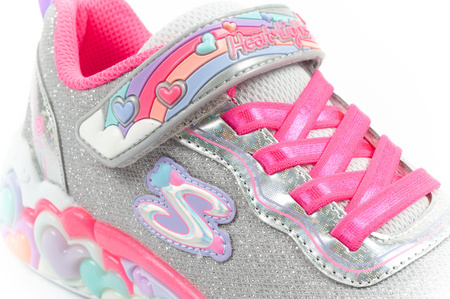 Skechers S Lights LED-Sneaker für Mädchen mit Klettverschluss, Grau