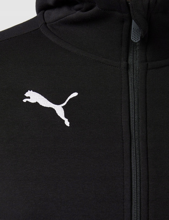 Puma Herren-Sport-Sweatshirt mit Kapuze und durchgehendem Reißverschluss, schwarz, aus Baumwolle