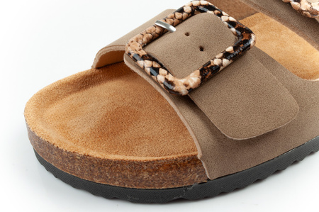 Lee Cooper Damen-Sandalen zum Hineinschlüpfen, Khaki, bequem und leicht