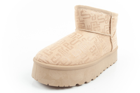 Lee Cooper Damen Winter Schneestiefel Modische Fell gefütterte Stiefeletten Beige