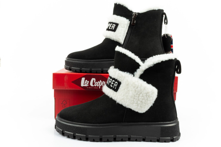 Lee Cooper Damen-Winterstiefel, modisches Schaffell, isoliertes Leder