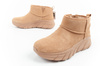 Skechers Damen Winterstiefel, isolierte Lederstiefeletten, Braun