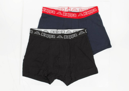 Kappa Herren-Boxershorts [351K1JW ADL] 2 PACK, Marineblau, Schwarz.