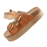 Lee Cooper Schuhe Damen Slipper Plateau braun bequem [LCW-25-35-3494L]