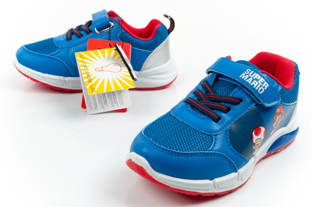 Leomil Kinder-Sneaker Super Mario mit LED-Lichtern und Klettverschluss, Blau