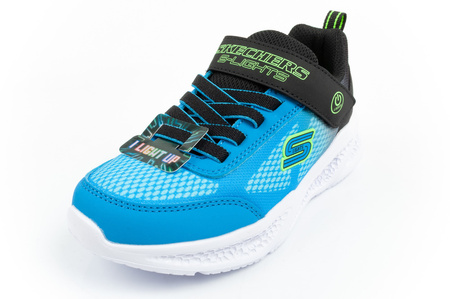 Skechers Meteor-Lights-Krendox [401495L/BKBL] LED Kinder-Sportschuhe, blau.