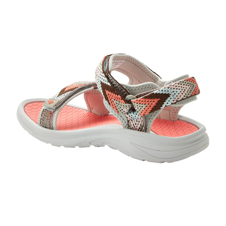 Lee Cooper Damen-Sandalen mit Klettverschluss für den Sommer und den Strand, Hellgrau und Rosa
