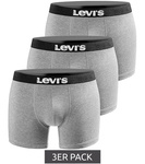 Levi's Herren-Boxershorts, 3er-Pack, graue Baumwoll-Boxershorts