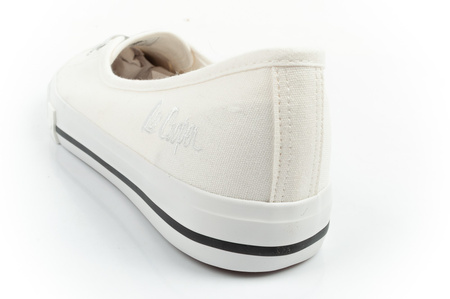 Lee Cooper Damen-Sneaker, weiße Slip-On-Ballerinas