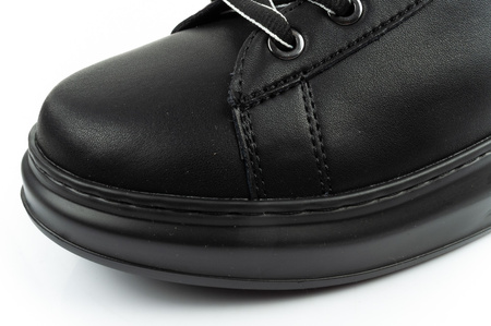 Karl Lagerfeld Herren-Sneaker Kapri, Schwarzes Leder