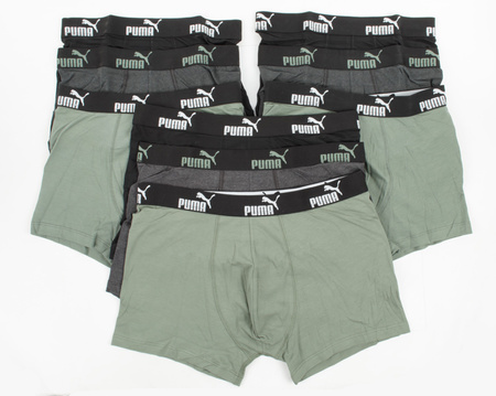Puma Herren-Boxershorts, 9er-Pack, Schwarz, Grau, Khaki, Komfortable Baumwolle