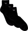 Emporio Armani Herren-Baumwollsocken, Schwarz, 3er-Pack