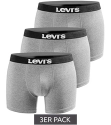 Levi's Herren-Boxershorts, 3er-Pack, graue Baumwoll-Boxershorts