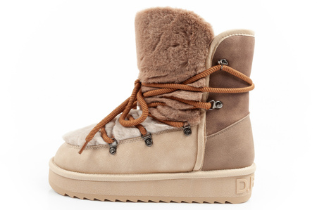 D. Franklin Damen Winterstiefel, modisches Fellfutter, isoliert, Braunbeige, High-Top