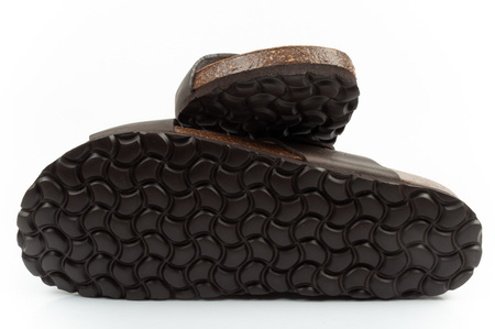 Bio Bio Herren-Flip-Flops, vorgeformte Zehentrenner, Naturleder, Braun