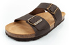 Bio Bio Herren-Flip-Flops, vorgeformte Zehentrenner, Naturleder, Braun