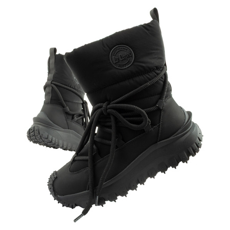 Lee Cooper Damen Winter-Wanderschuhe, Schwarz, Echtleder