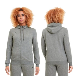 Puma TeamGoal 23 Casuals Damen-Kapuzenpullover mit Reißverschluss [657083 33], grau.