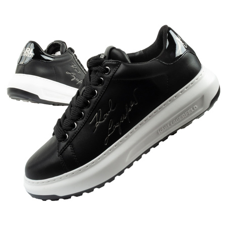Karl Lagerfeld Herren-Sneaker Kapri, Schwarzes Leder