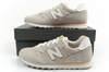 New Balance 373 Damen-Sneaker, Modisches Leder, Beige, Weiß