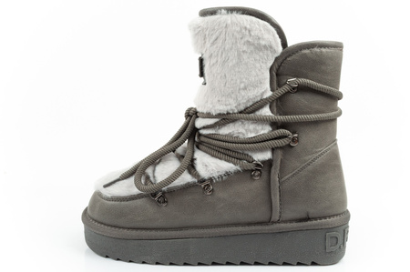 D. Franklin Damen Winterstiefel, modisches Fellfutter, Grau