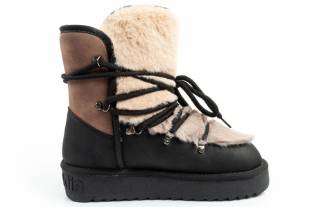 D. Franklin Damen Winterstiefel, modisches Fellfutter, isoliert, Schwarz, Braun, Beige