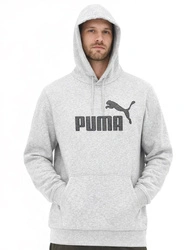 Puma Herren-Kapuzenpullover aus grauer Baumwolle mit Kängurutasche