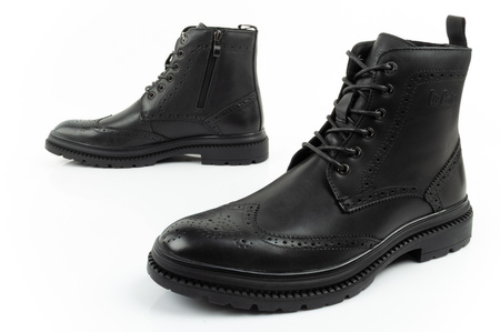 Lee Cooper Herren Chelsea Boots, elegante Lederstiefeletten, Schwarz