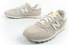 New Balance 373 Damen-Sneaker, Modisches Leder, Beige, Weiß