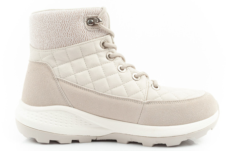 Lee Cooper Damen Winter-Wanderschuhe, Creme, Kunstleder