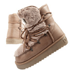 D. Franklin Damen Winterstiefel, modisches Fellfutter, brauner High-Top