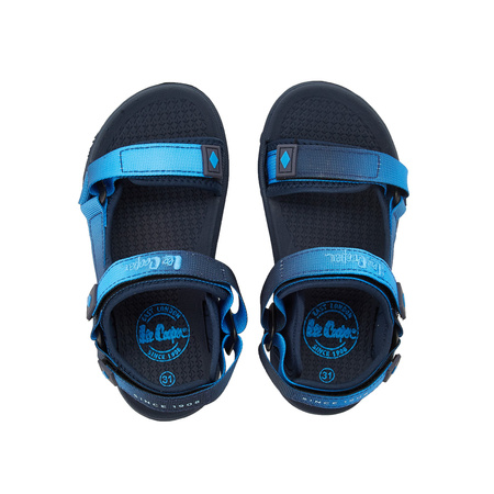 Lee Cooper Jungen-Sandalen mit Klettverschluss für den Sommer und den Strand, Blau