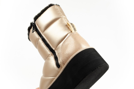 Karl Lagerfeld Thermo Damen Schneestiefel Stiefeletten mit Fell gold [KL48554 HGD]