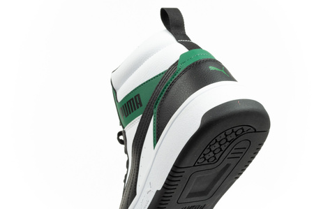 Puma Rebound v6 Herren-Sportschuhe [392326 16], Schwarz, Weiß und Grün.