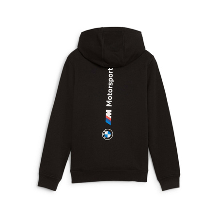 Puma BMW MMS Kinder-Kapuzenpullover mit Kängurutasche, Schwarz