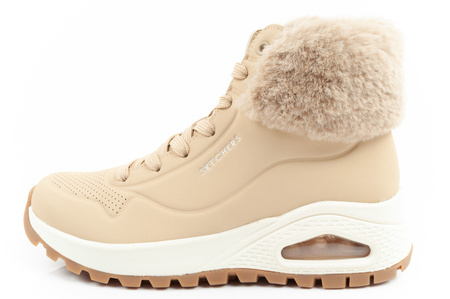 Skechers Uno Rugged Damen Winterstiefeletten in Beige mit Fell