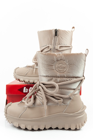 Lee Cooper Damen Winter-Wanderschuhe, Beige, Echtleder