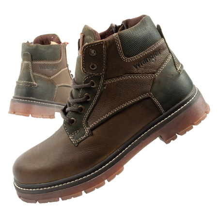 Wrangler Allan Mid Herren Chelsea Boots, elegante Lederstiefelette, Grünbraun