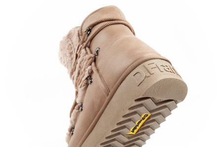 D. Franklin Damen Winterstiefel, modisches Fellfutter, brauner High-Top
