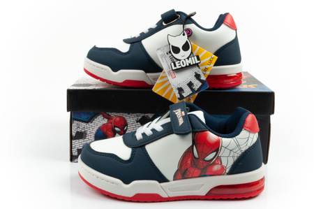 Leomil Spiderman Kinder-Sneaker, leicht, mit Klettverschluss und LED-Beleuchtung, weiß
