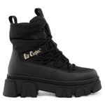Schwarze, gefütterte Winterstiefeletten für Damen von Lee Cooper mit Reißverschluss