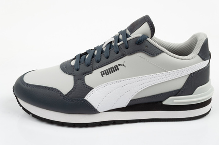 Puma ST Runner v4 Herren-Sneaker aus grauem Leder