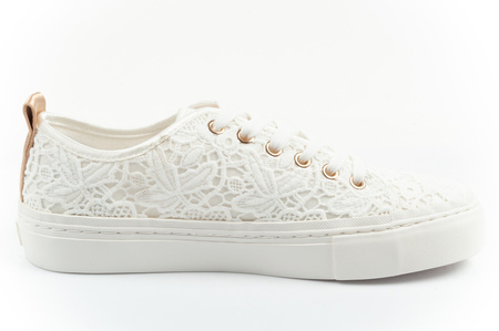 Lee Cooper Damen-Sneaker, modische weiße Schnürung