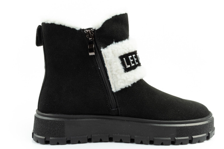 Lee Cooper Damen-Winterstiefel, modisches Schaffell, isoliertes Leder