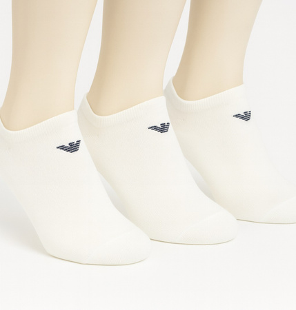 Emporio Armani Calza Baumwoll-Knöchelsocken, Weiß, Komfortabel, 3er-Pack