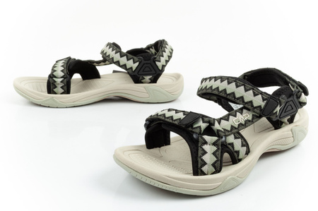 CMP Hamal Damen-Sandalen mit Klettverschluss, Trekkingsohle, Grün