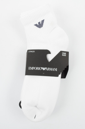 Emporio Armani Herren-Socken, weiße Baumwolle, 3er-Pack